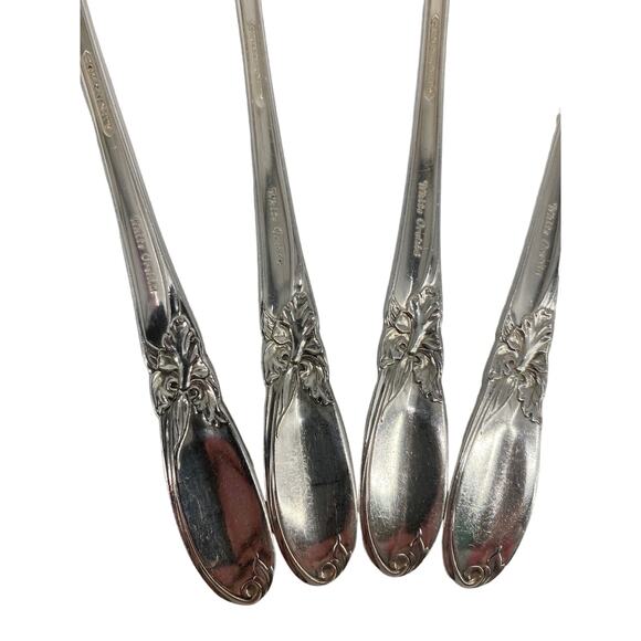 lot of 4 Oneida community white Orchid silver plate dinner forks - Picture 4 of 5